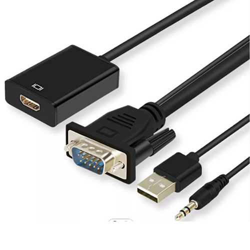 VGA to HDMI Adapter with 3.5mm Audio and USB Charging Cable/005205