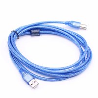 USB2.0 cable for printer 5m Transparent Blue